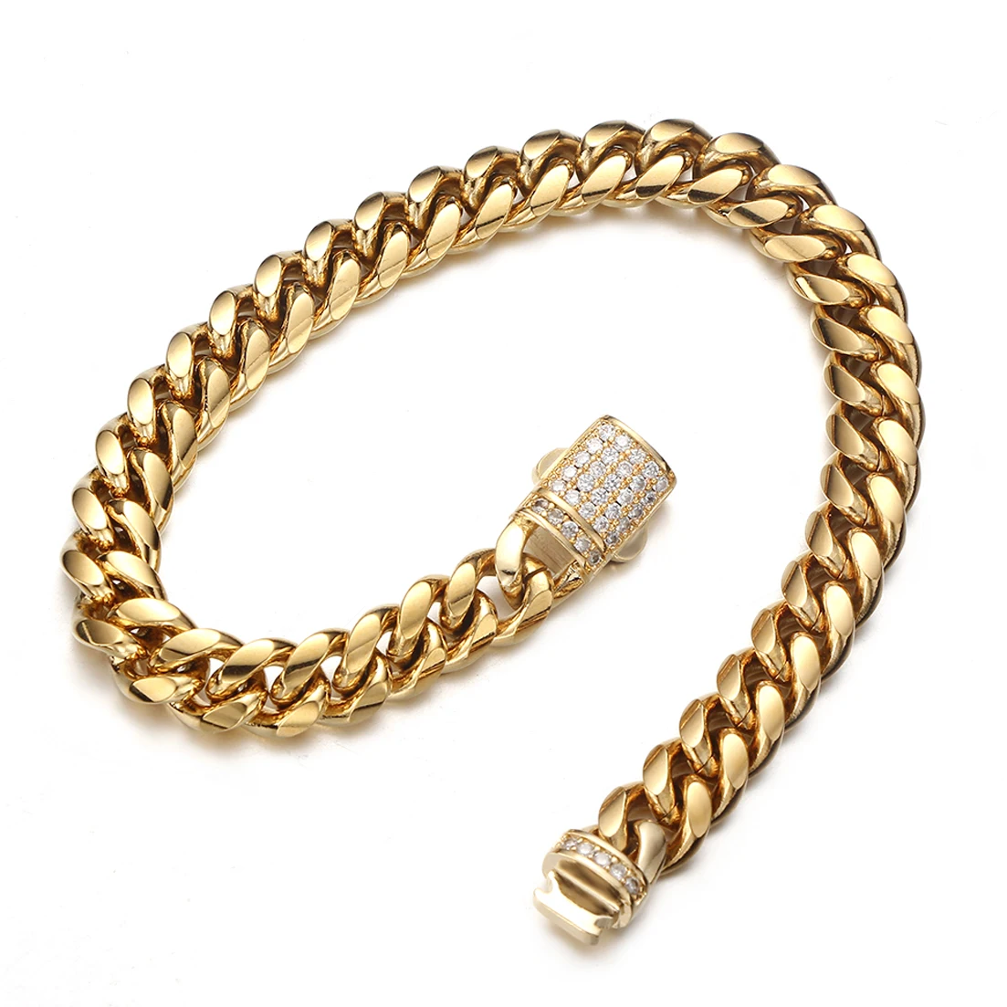 6/8/10/12/14mm New Men Chain Bracelet Stainless Steel Curb Cuban Link Chain Bangle for Male Women Hiphop Wrist Jewelry Gift