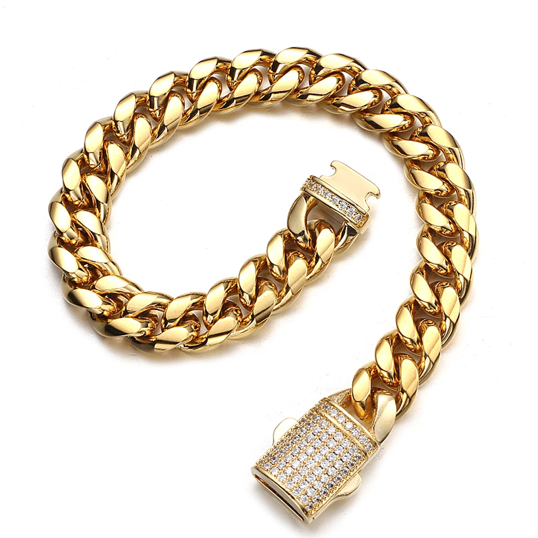 6/8/10/12/14mm New Men Chain Bracelet Stainless Steel Curb Cuban Link Chain Bangle for Male Women Hiphop Wrist Jewelry Gift