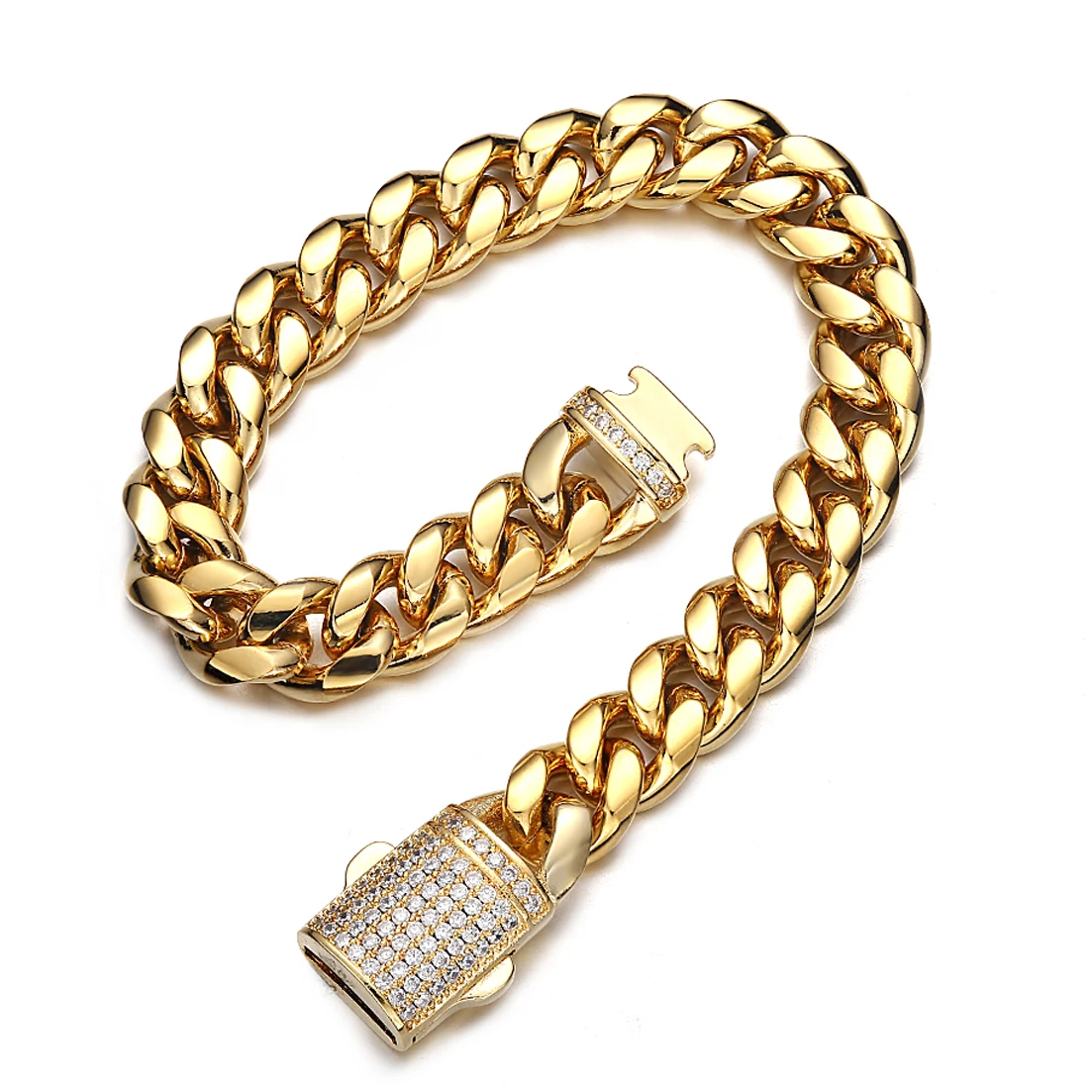 6/8/10/12/14mm New Men Chain Bracelet Stainless Steel Curb Cuban Link Chain Bangle for Male Women Hiphop Wrist Jewelry Gift