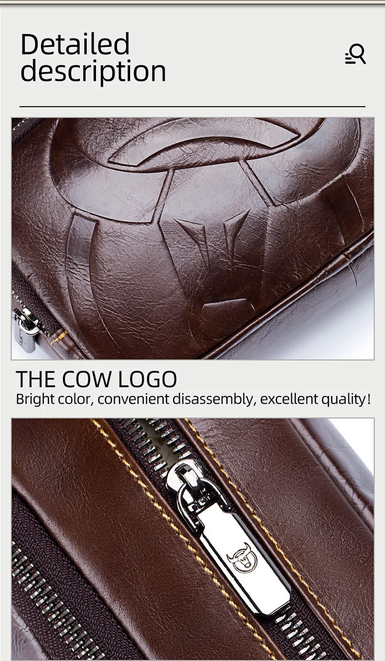BULLCAPTAIN Brand Men's Crossbody Shoulder Bags High Quality Fashion Male Bages Business Man Messenger Bag Genuine Leather Bag's