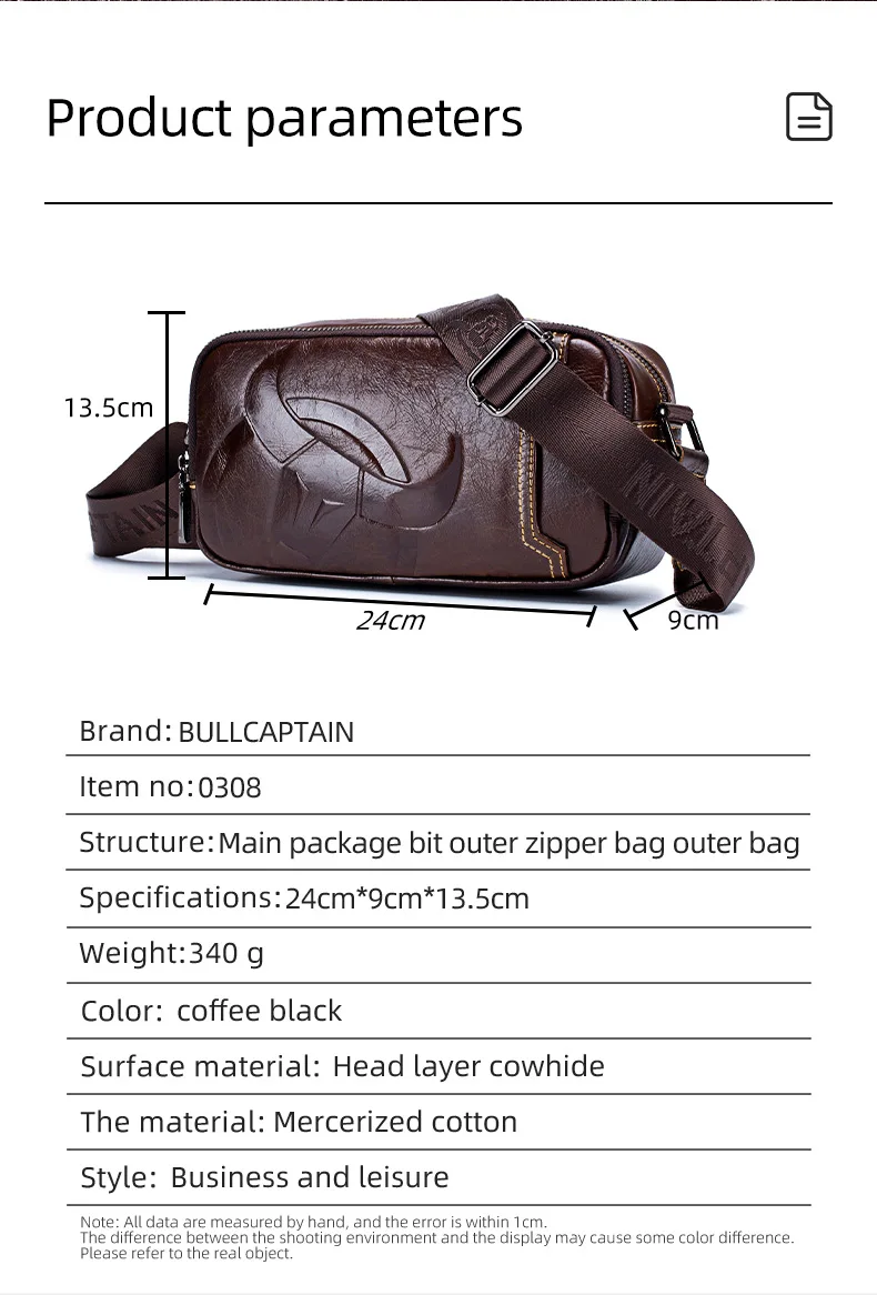 BULLCAPTAIN Brand Men's Crossbody Shoulder Bags High Quality Fashion Male Bages Business Man Messenger Bag Genuine Leather Bag's