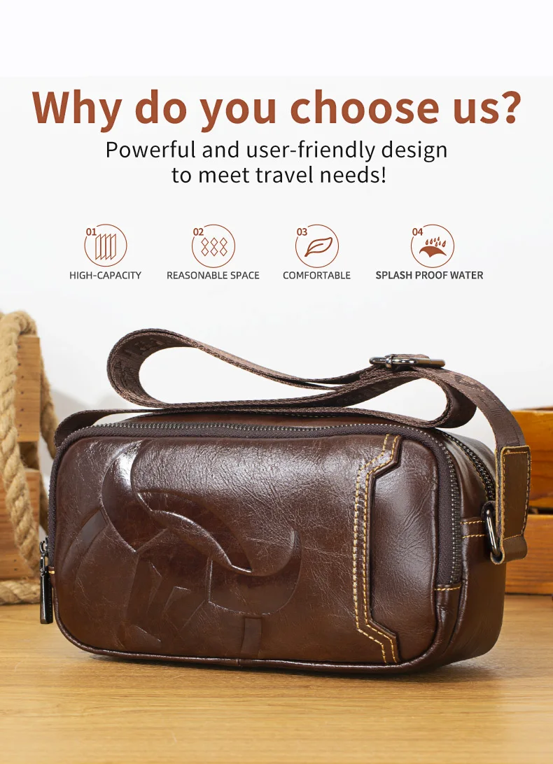 BULLCAPTAIN Brand Men's Crossbody Shoulder Bags High Quality Fashion Male Bages Business Man Messenger Bag Genuine Leather Bag's
