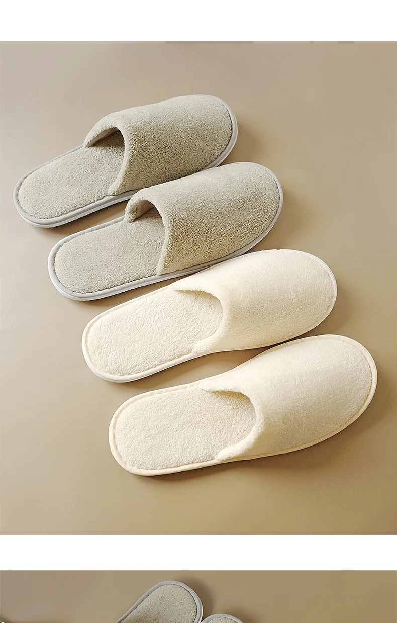 5Pairs/Lot Winter Cotton Slippers Men Women Hotel Disposable Slides Home Travel Sandals Hospitality Footwear One Size on Sale