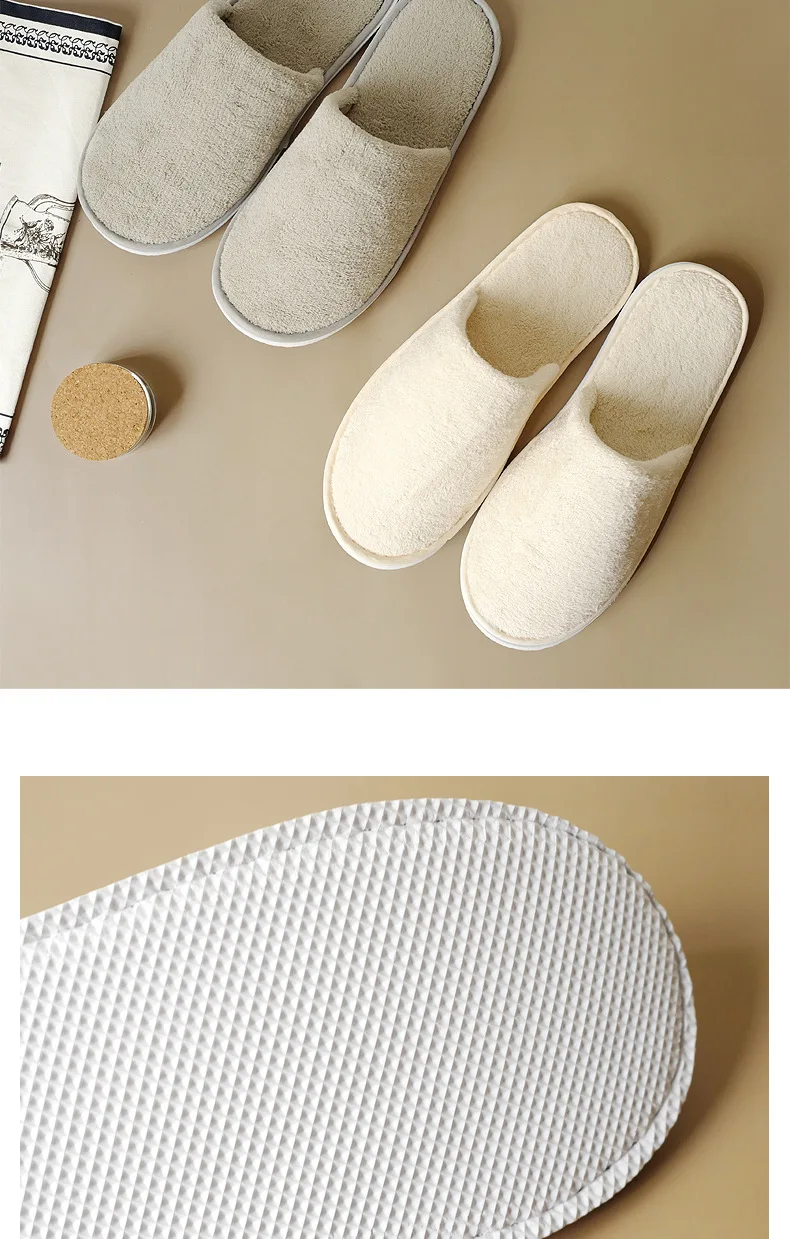 5Pairs/Lot Winter Cotton Slippers Men Women Hotel Disposable Slides Home Travel Sandals Hospitality Footwear One Size on Sale