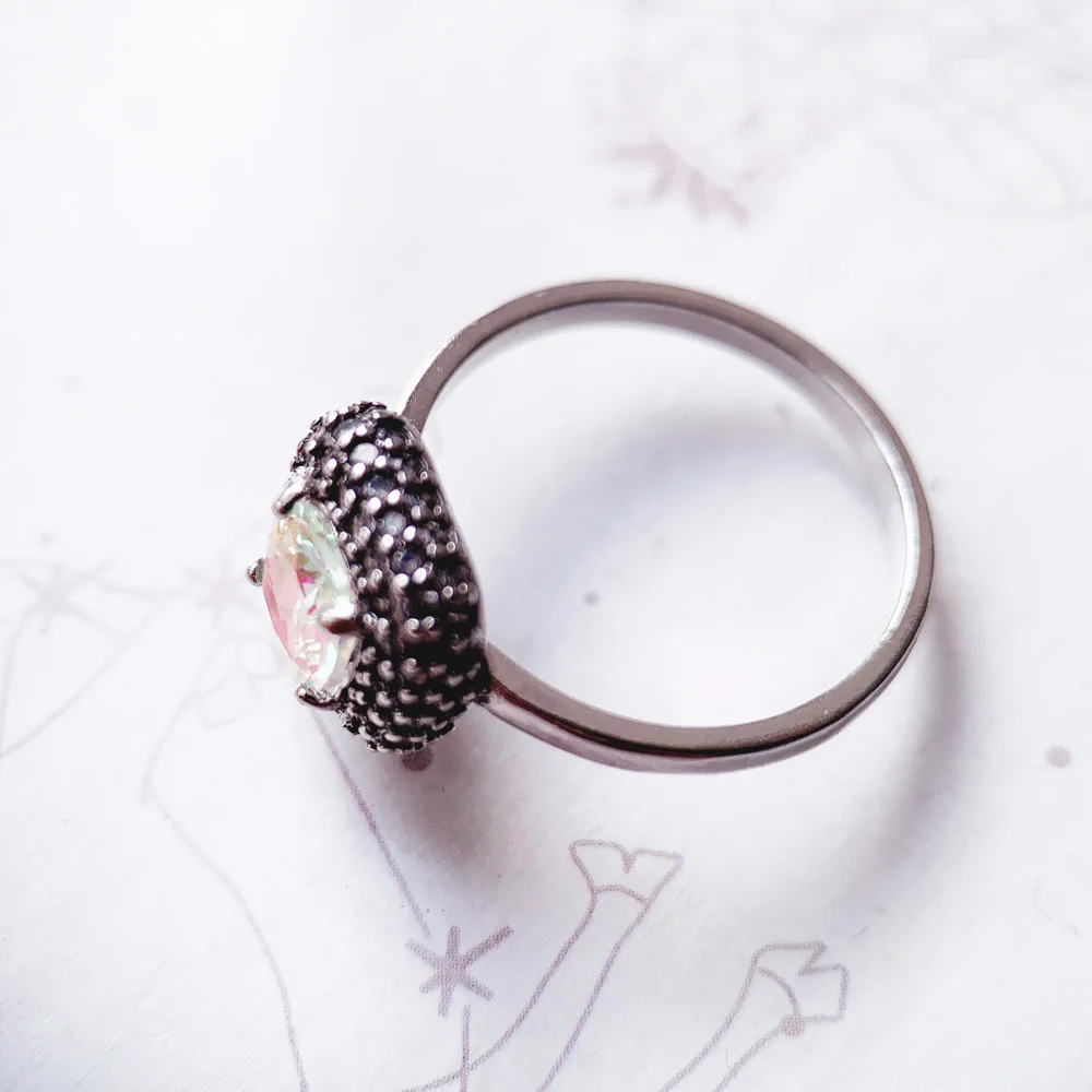 Ring Iridescent,Fine Jewerly For Women,2022 Spring Brand New Classic Vintage Gift In 925 Sterling Silver