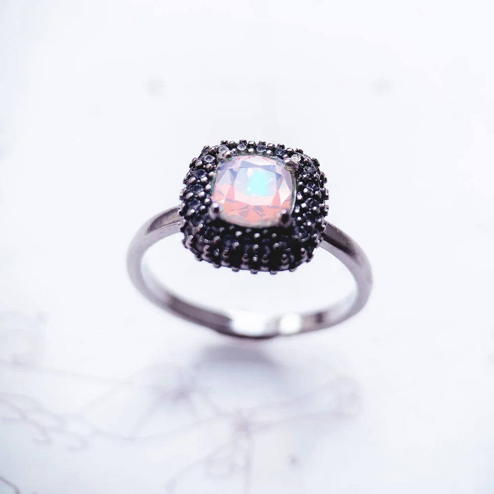 Ring Iridescent,Fine Jewerly For Women,2022 Spring Brand New Classic Vintage Gift In 925 Sterling Silver