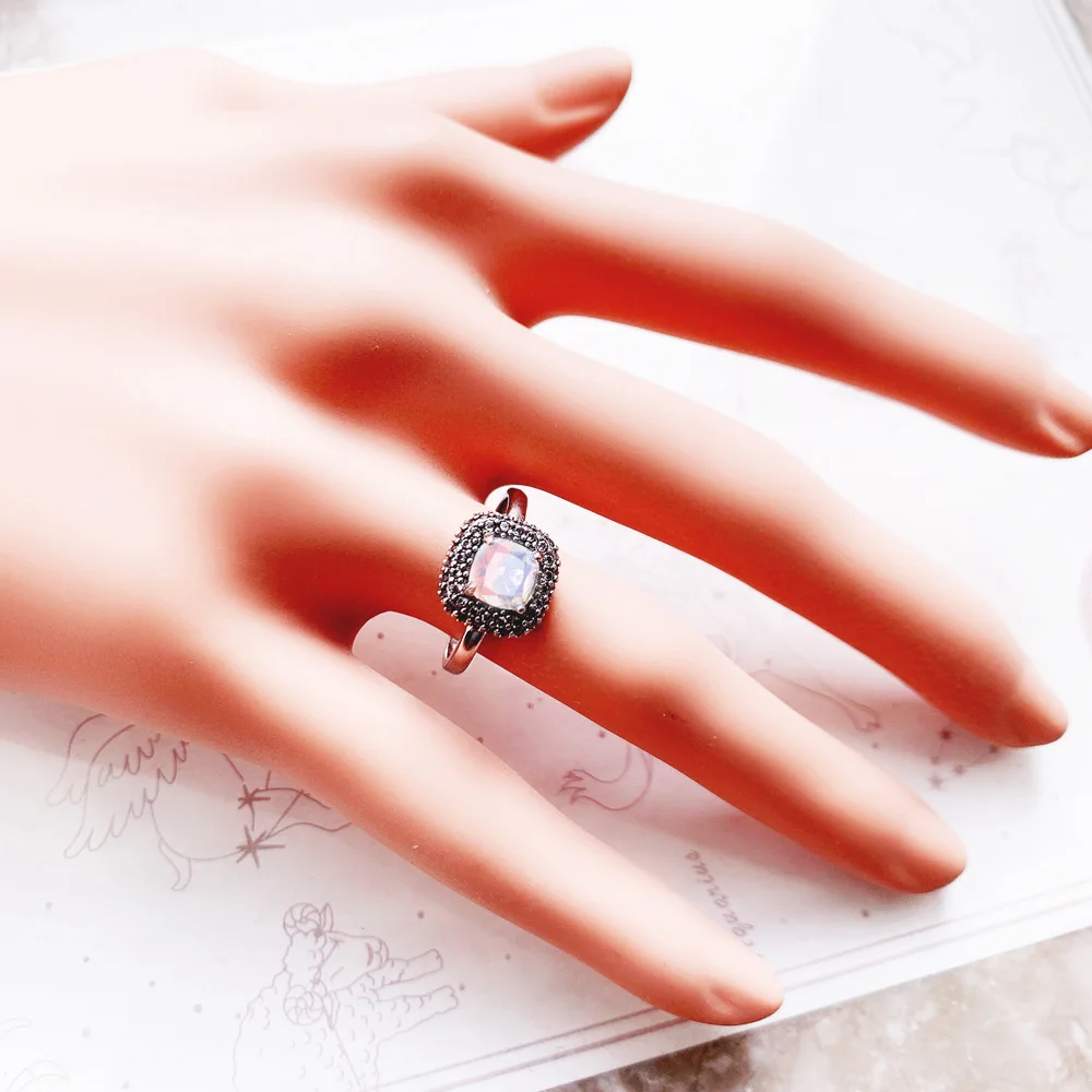 Ring Iridescent,Fine Jewerly For Women,2022 Spring Brand New Classic Vintage Gift In 925 Sterling Silver