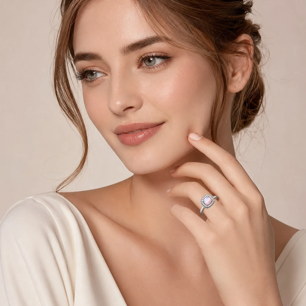 Ring Iridescent,Fine Jewerly For Women,2022 Spring Brand New Classic Vintage Gift In 925 Sterling Silver
