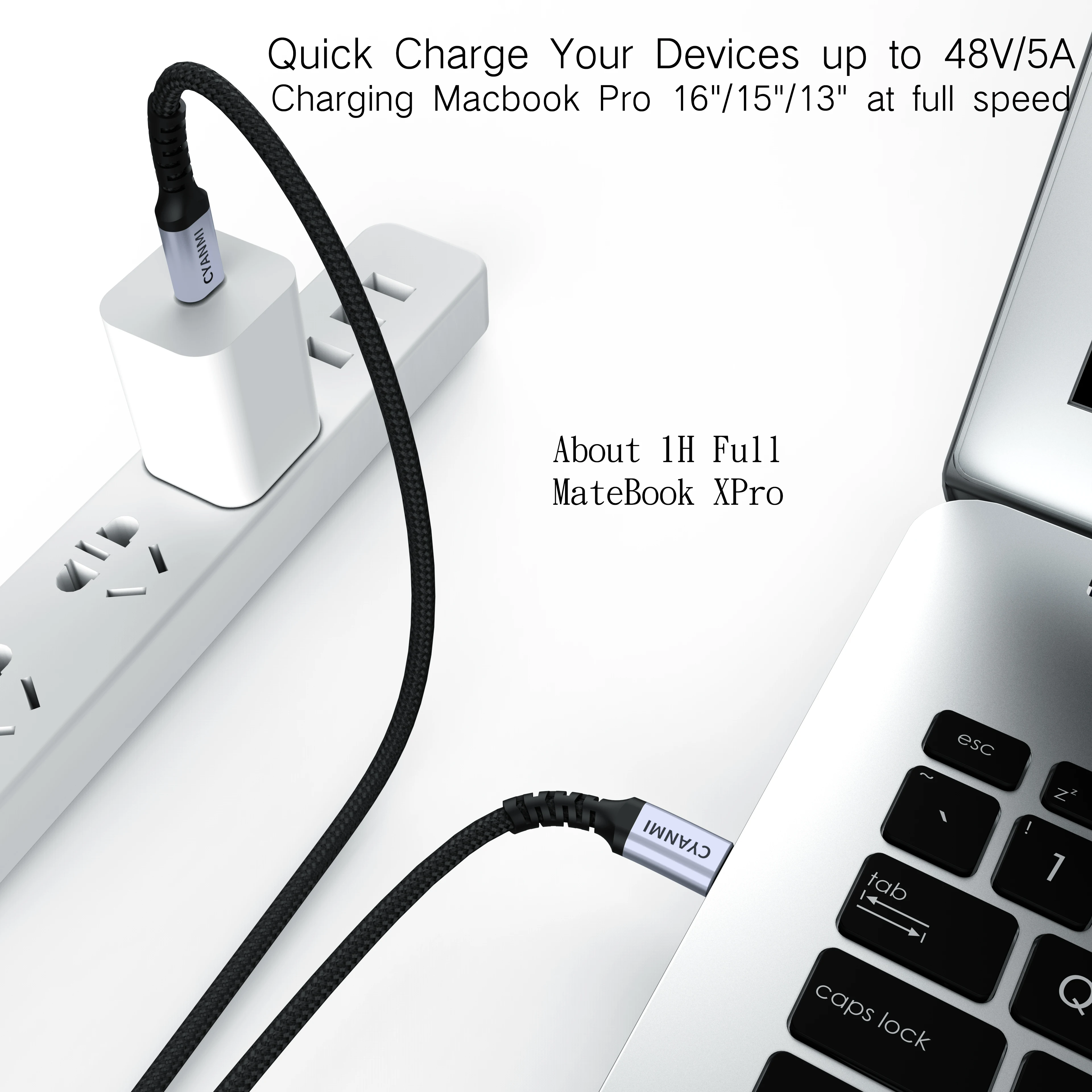 CYANMI 240W USB C To USB Type C Cable USBC PD Fast Charging Cord USB-C TypeC Cable 3M For iPhone 15 Pro Max Macbook Samsung POCO