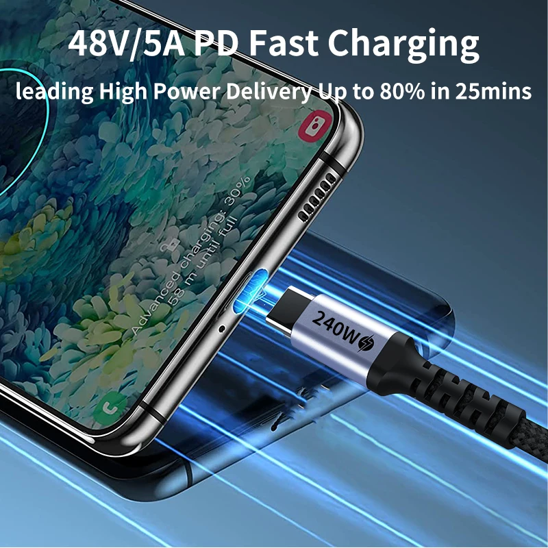 CYANMI 240W USB C To USB Type C Cable USBC PD Fast Charging Cord USB-C TypeC Cable 3M For iPhone 15 Pro Max Macbook Samsung POCO