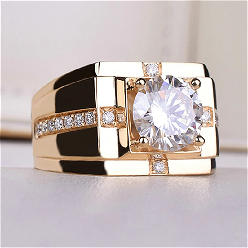 New Arrival Men Ring Adjustable Hot Selling Fashion Crystal Cross Square Pattern Ring S925 Silver For Boyfriend Anniversary Gift