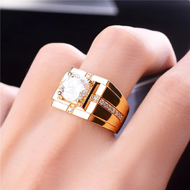 New Arrival Men Ring Adjustable Hot Selling Fashion Crystal Cross Square Pattern Ring S925 Silver For Boyfriend Anniversary Gift