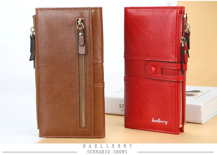 2023 Women Wallets Fashion Long PU Leather Top Quality Card Holder Classic Female Purse Zipper Brand Wallet For Women