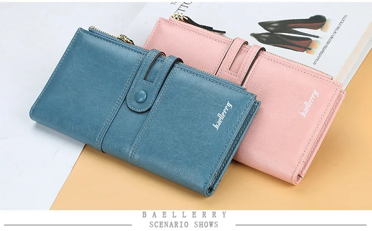 2023 Women Wallets Fashion Long PU Leather Top Quality Card Holder Classic Female Purse Zipper Brand Wallet For Women