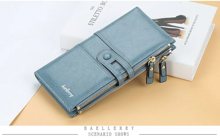 2023 Women Wallets Fashion Long PU Leather Top Quality Card Holder Classic Female Purse Zipper Brand Wallet For Women