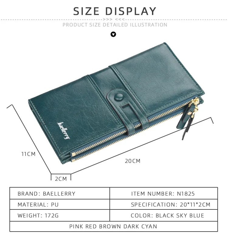 2023 Women Wallets Fashion Long PU Leather Top Quality Card Holder Classic Female Purse Zipper Brand Wallet For Women