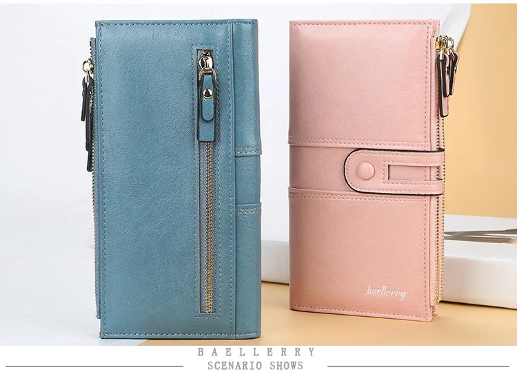2023 Women Wallets Fashion Long PU Leather Top Quality Card Holder Classic Female Purse Zipper Brand Wallet For Women