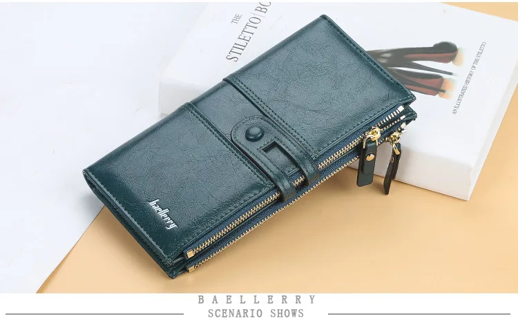 2023 Women Wallets Fashion Long PU Leather Top Quality Card Holder Classic Female Purse Zipper Brand Wallet For Women
