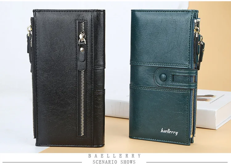 2023 Women Wallets Fashion Long PU Leather Top Quality Card Holder Classic Female Purse Zipper Brand Wallet For Women