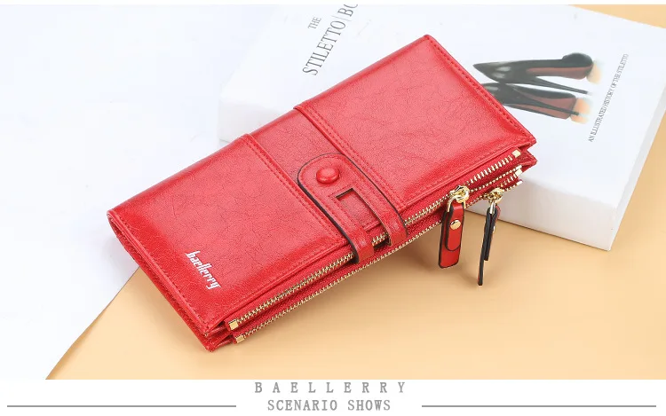 2023 Women Wallets Fashion Long PU Leather Top Quality Card Holder Classic Female Purse Zipper Brand Wallet For Women