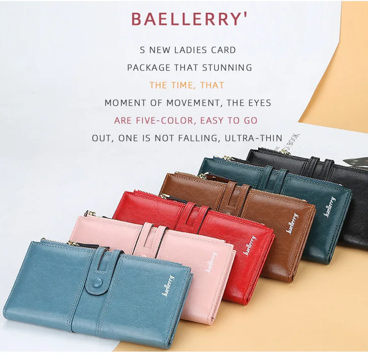 2023 Women Wallets Fashion Long PU Leather Top Quality Card Holder Classic Female Purse Zipper Brand Wallet For Women