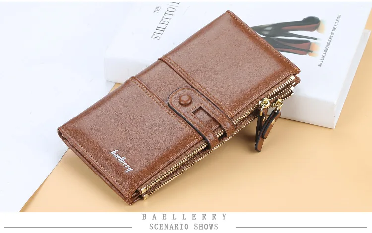 2023 Women Wallets Fashion Long PU Leather Top Quality Card Holder Classic Female Purse Zipper Brand Wallet For Women