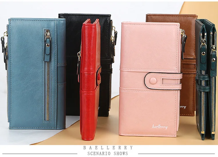 2023 Women Wallets Fashion Long PU Leather Top Quality Card Holder Classic Female Purse Zipper Brand Wallet For Women