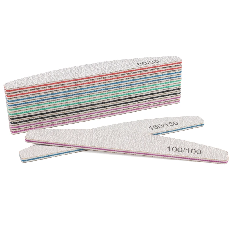 20Pcs/50Pcs Nail Art Files 100/180/240 Gel Nail Polishing Buffer Boat Pedicure Manicure Buffers Nails Accessoires lime a ongle