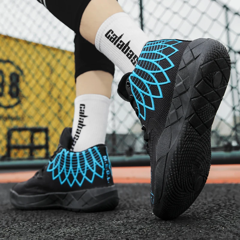 The Youth Actual Combat Basketball Shoe Movement Outdoor Comfortable Cushioning Wear-Resisting Fashion Breathable High Quality