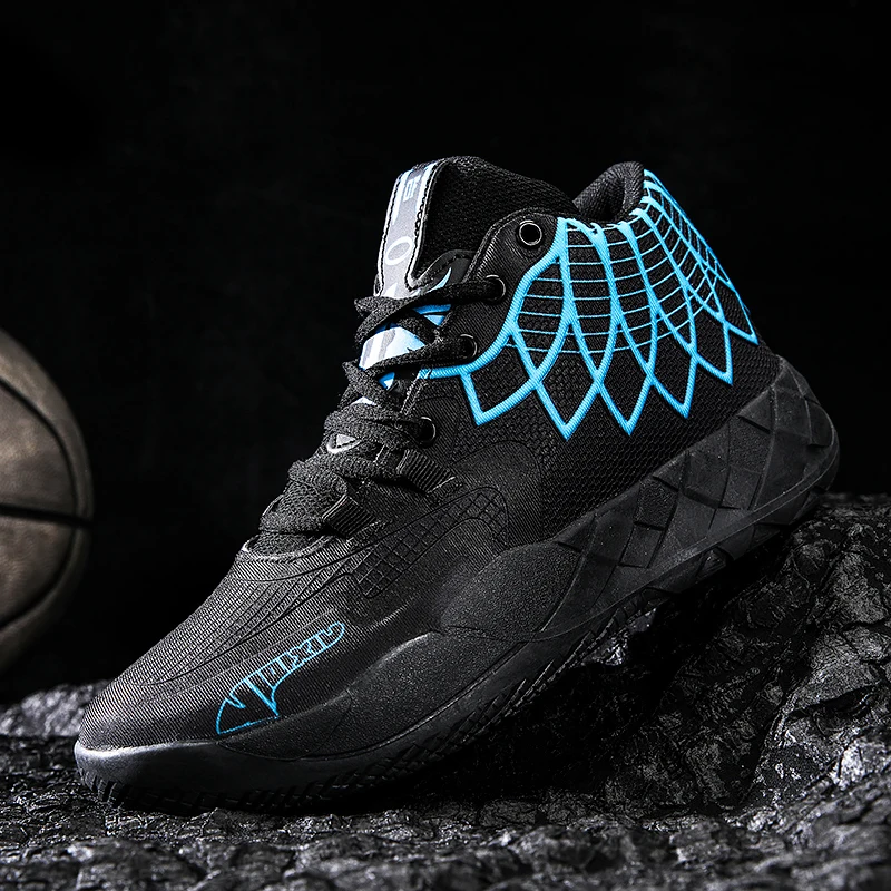 The Youth Actual Combat Basketball Shoe Movement Outdoor Comfortable Cushioning Wear-Resisting Fashion Breathable High Quality