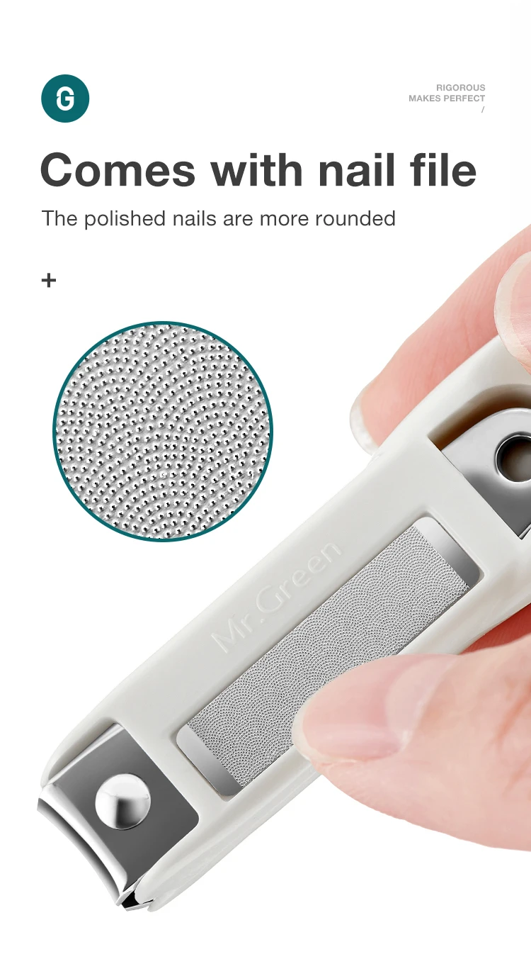 MR.GREEN Anti Splash Nail Clippers Fingernail Cutter Detachable Design Nail Trimmer Manicure Tools Stainless Steel