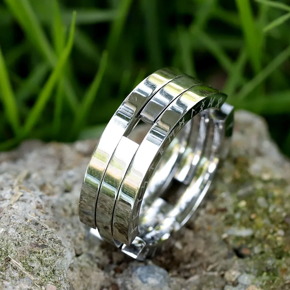 2023 NEW Vintage 316L Stainless Steel Viking Celtic Knot Ring for Men deformable Amulet fashion Jewelry FOR GIFT free shipping