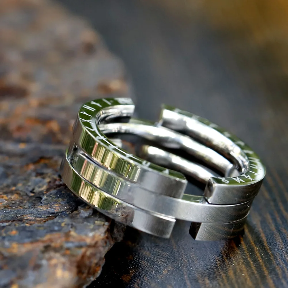 2023 NEW Vintage 316L Stainless Steel Viking Celtic Knot Ring for Men deformable Amulet fashion Jewelry FOR GIFT free shipping