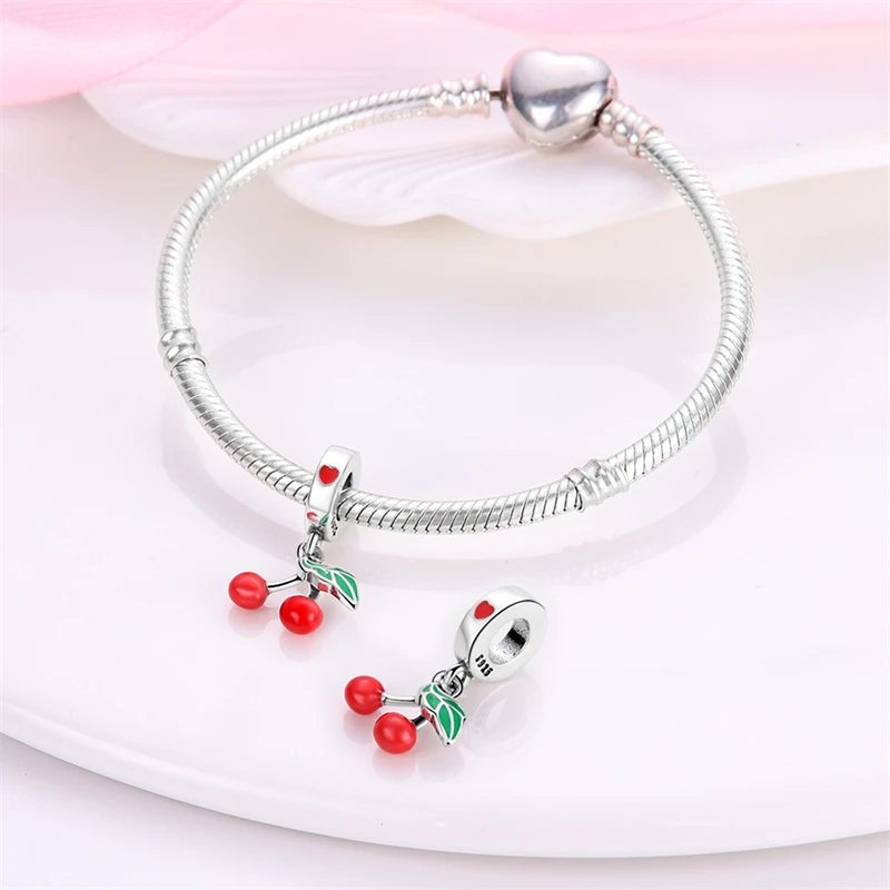 Fit pand 3mm Bracelet Original 925 Sterling Silver Pink Cat Paw Series Beads Tulip Flower Charm Diy Ms Jewelry Gift