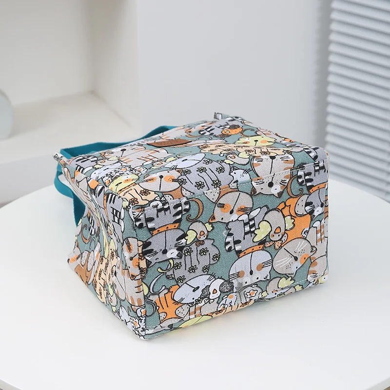 Cute Cartoon Print Lunch Bag, Insulated Large Capacity Bento Bag, Thermal Cooler Handbag For School, Work, Travel & Picnic