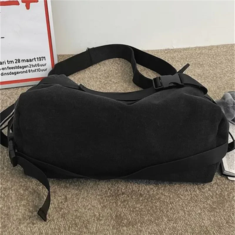 Canvas Crossbody Bags for Men Large Capacity Simple Messenger Bag Casual Ins Students School Bags Men's Shoulder Bag Satchel