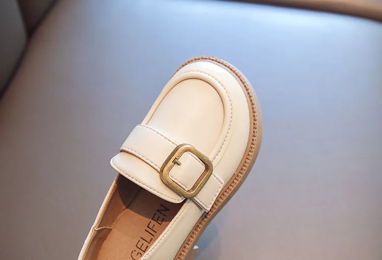 British Style Retro Girls Shoes Spring Autumn Princess Leather Shoes Children Black Soft Dance Loafers for 3-12 Ages Kids Shoes