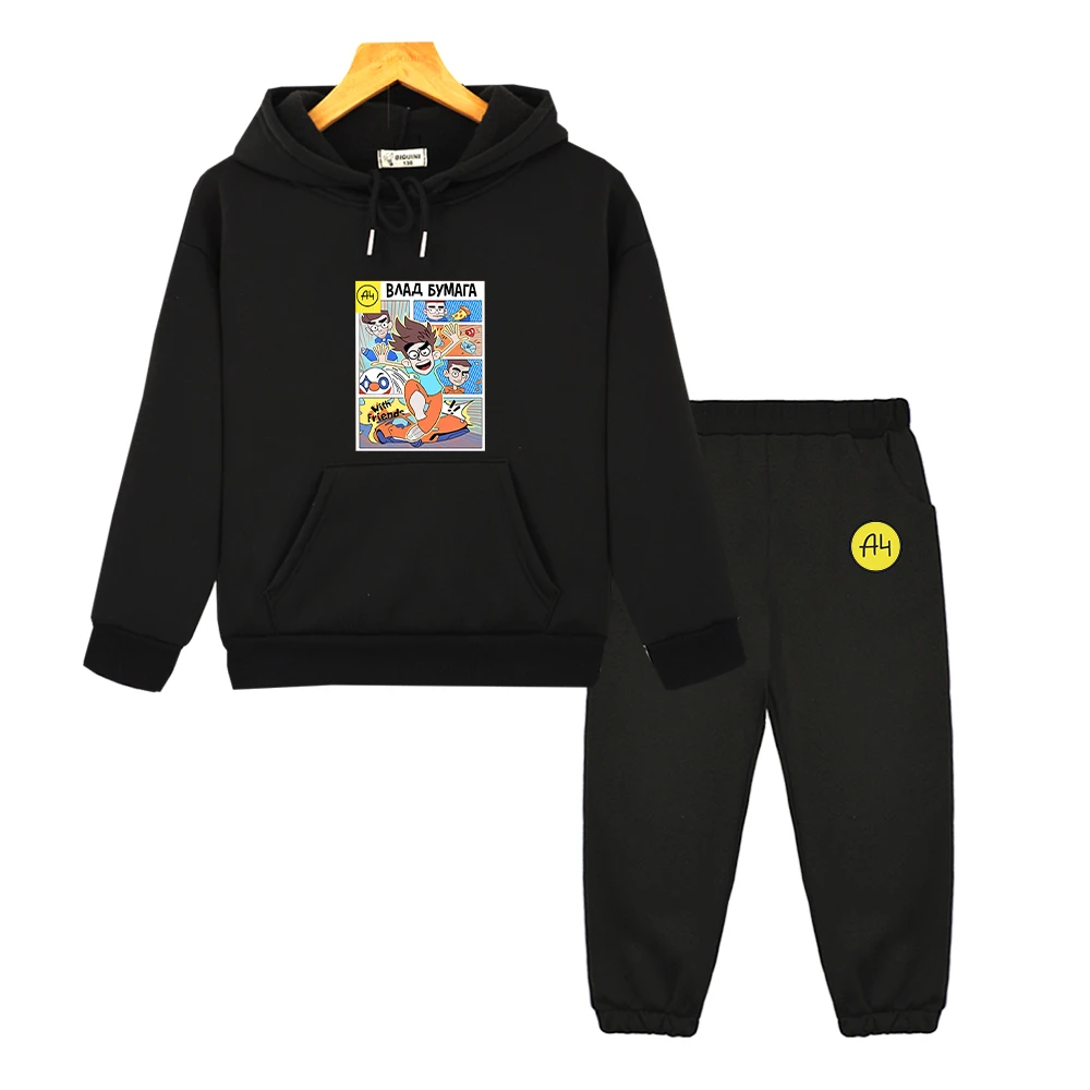 мерч а4 New A4 Lamba Children's Hoodies Suit for Girl Outfits Влад Бумага A4 Baby Boy Sets Kids Sweatshirts with Hood Tops Pants