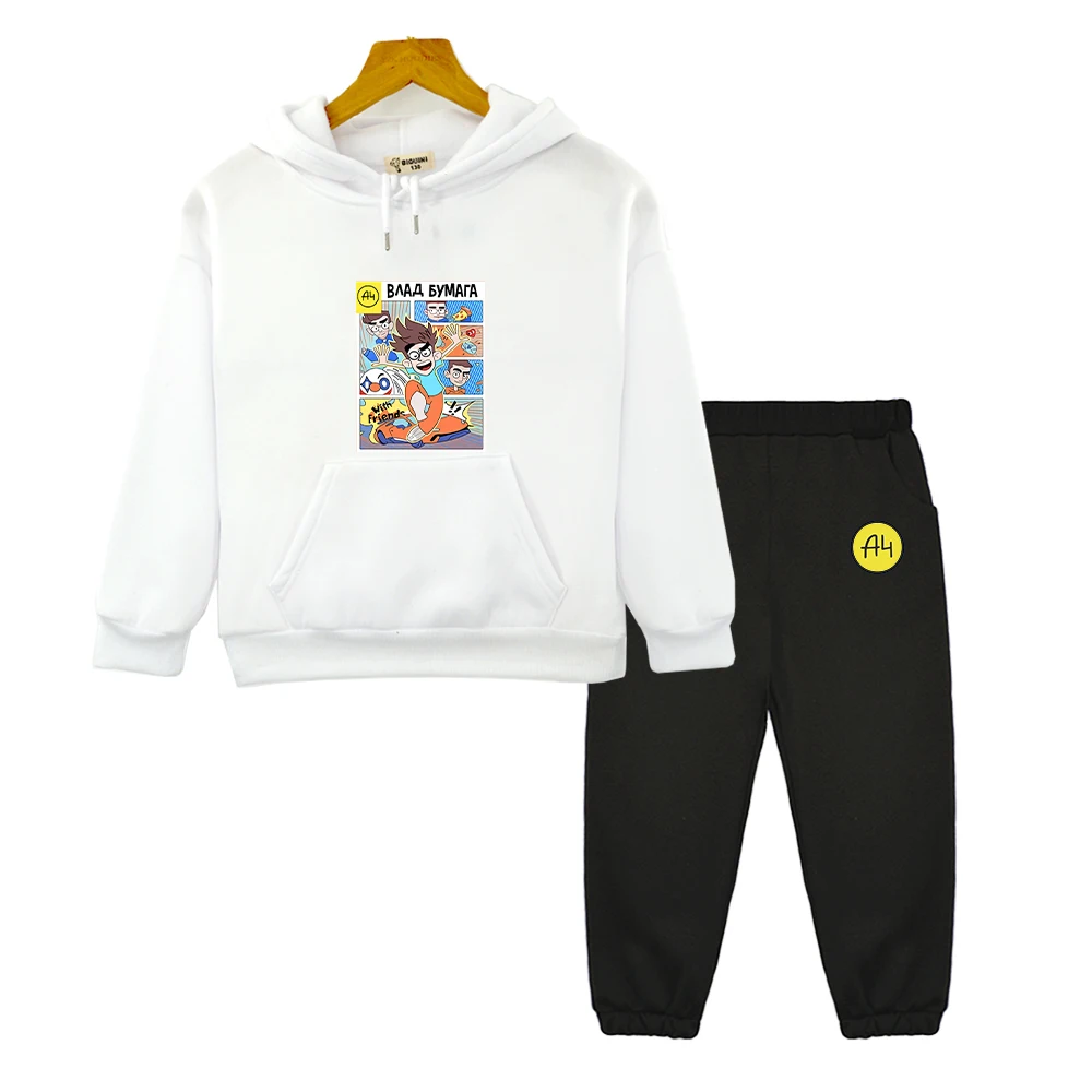 мерч а4 New A4 Lamba Children's Hoodies Suit for Girl Outfits Влад Бумага A4 Baby Boy Sets Kids Sweatshirts with Hood Tops Pants