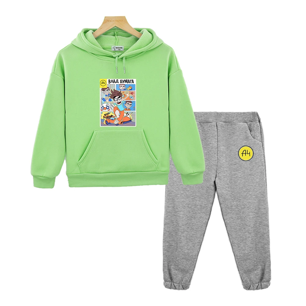 мерч а4 New A4 Lamba Children's Hoodies Suit for Girl Outfits Влад Бумага A4 Baby Boy Sets Kids Sweatshirts with Hood Tops Pants