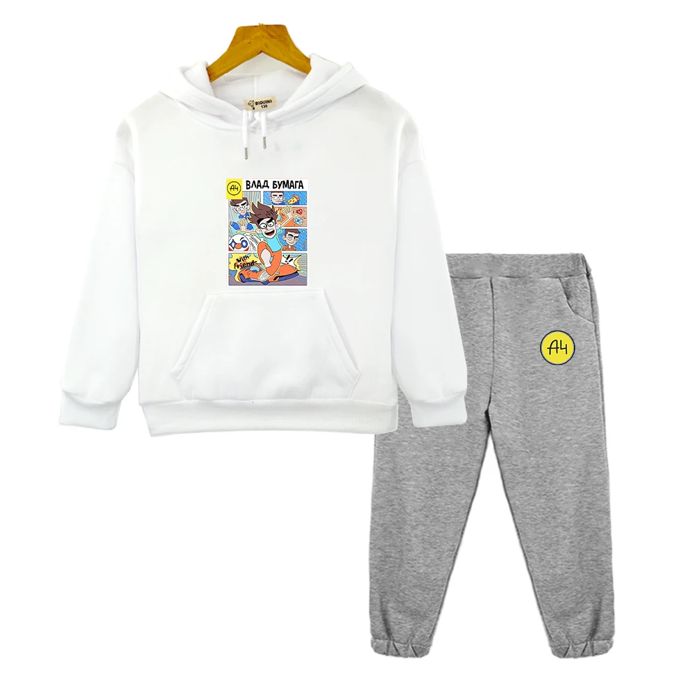мерч а4 New A4 Lamba Children's Hoodies Suit for Girl Outfits Влад Бумага A4 Baby Boy Sets Kids Sweatshirts with Hood Tops Pants
