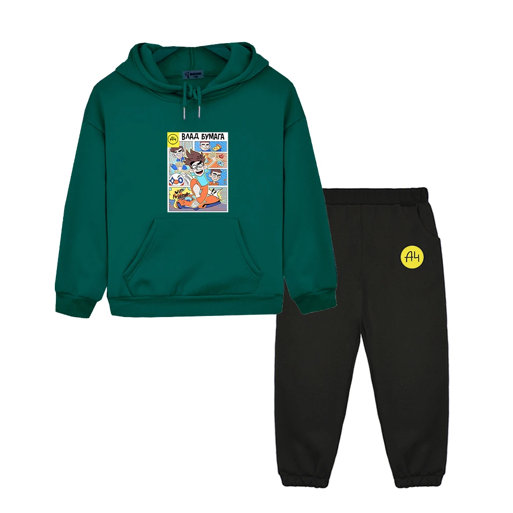 мерч а4 New A4 Lamba Children's Hoodies Suit for Girl Outfits Влад Бумага A4 Baby Boy Sets Kids Sweatshirts with Hood Tops Pants
