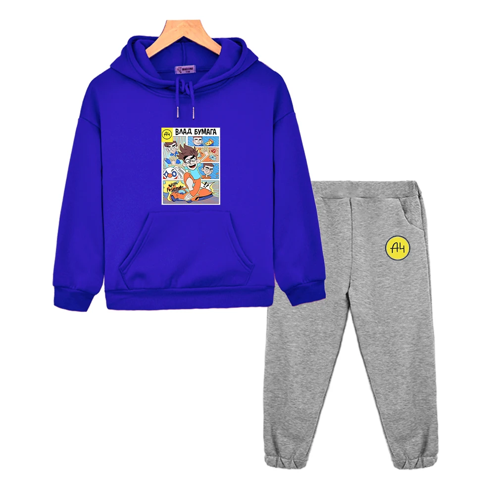 мерч а4 New A4 Lamba Children's Hoodies Suit for Girl Outfits Влад Бумага A4 Baby Boy Sets Kids Sweatshirts with Hood Tops Pants