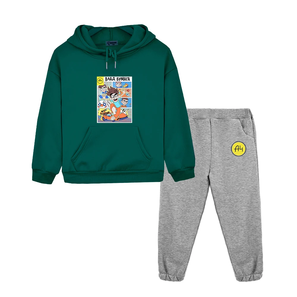 мерч а4 New A4 Lamba Children's Hoodies Suit for Girl Outfits Влад Бумага A4 Baby Boy Sets Kids Sweatshirts with Hood Tops Pants