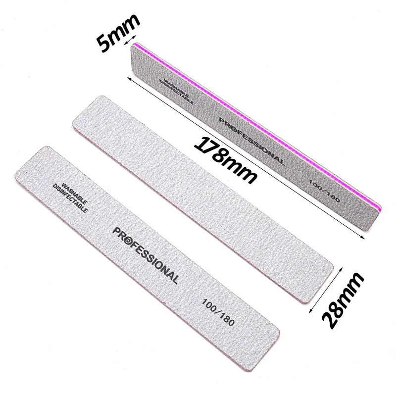 50/25 Pcs Nail Supplies For Professionals Nail File Buffer Nails Product For Acrylic Width 80/100/180 Grit Sanding Manicure Tool