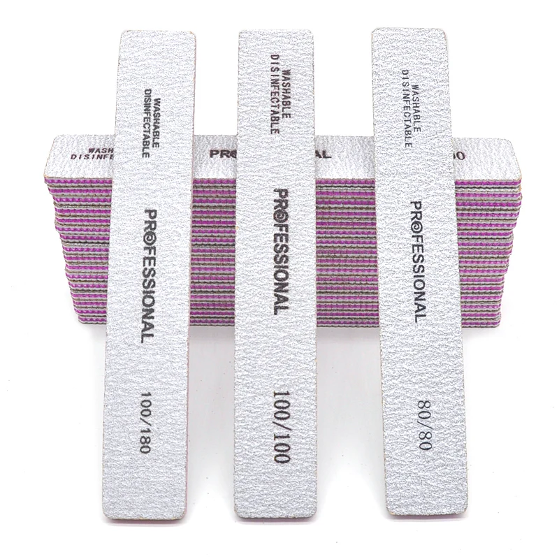 50/25 Pcs Nail Supplies For Professionals Nail File Buffer Nails Product For Acrylic Width 80/100/180 Grit Sanding Manicure Tool
