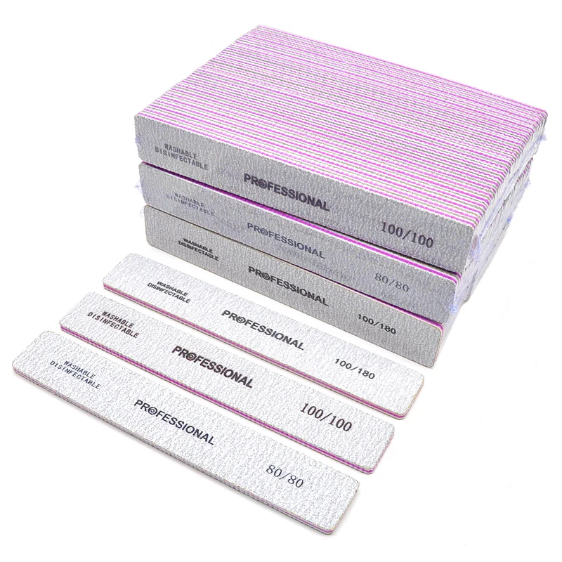 50/25 Pcs Nail Supplies For Professionals Nail File Buffer Nails Product For Acrylic Width 80/100/180 Grit Sanding Manicure Tool