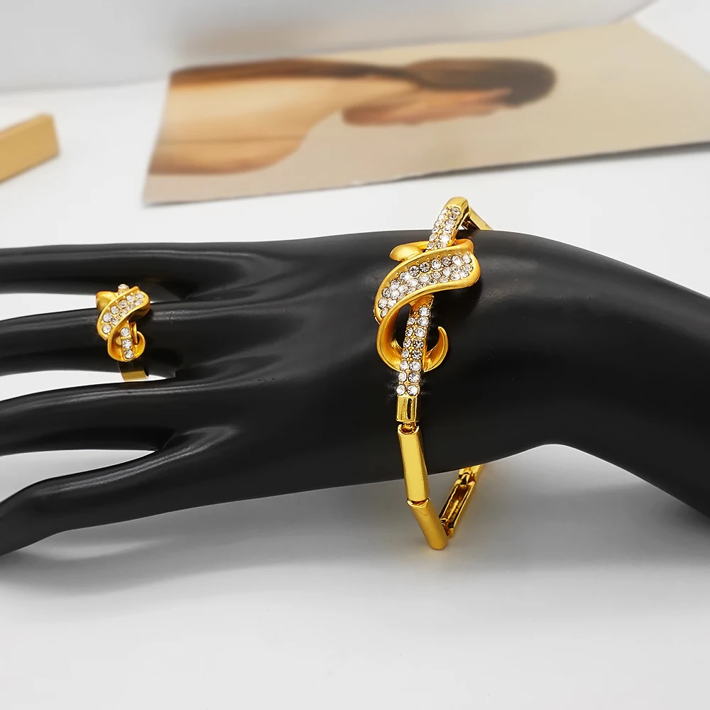Dubai Gold Color Jewelry Sets African Indian Wedding Bridal Wife Gifts Necklace Bracelet Earrings Ring Jewelry for Women 2022