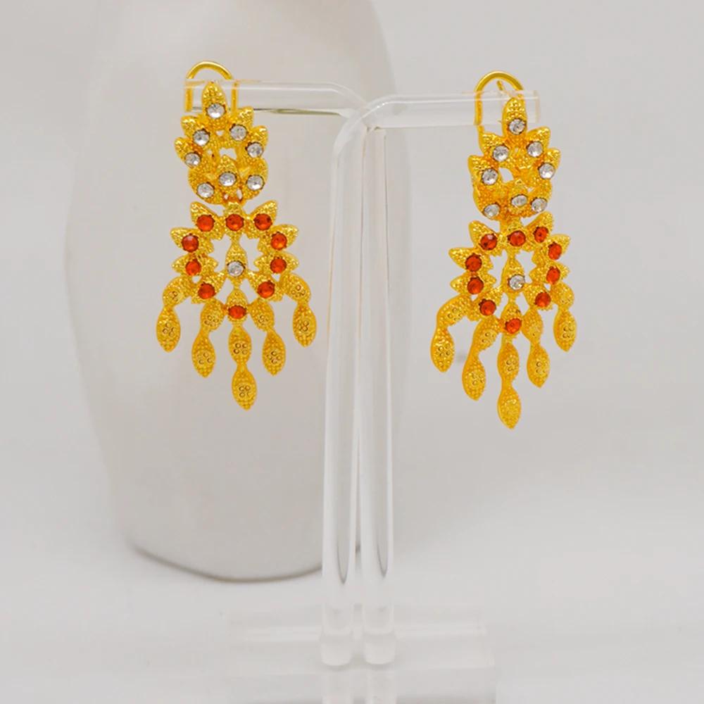 Dubai Gold Color Jewelry Sets African Indian Wedding Bridal Wife Gifts Necklace Bracelet Earrings Ring Jewelry for Women 2022