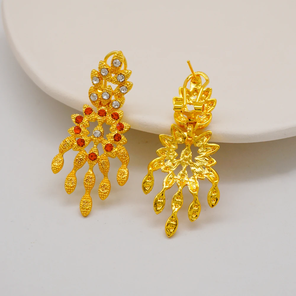Dubai Gold Color Jewelry Sets African Indian Wedding Bridal Wife Gifts Necklace Bracelet Earrings Ring Jewelry for Women 2022